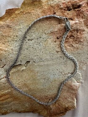 Sterling Silver Rope Chain Large Ankle Bracelet, 11” end to end
